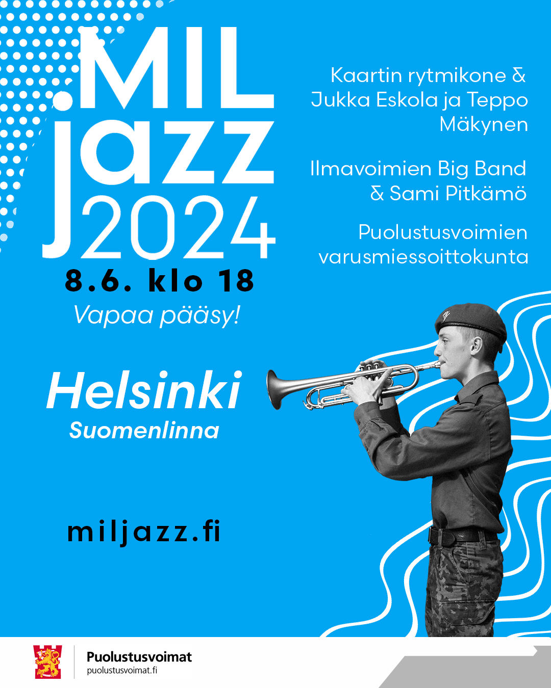 Puolustusvoimien MILjazz kesäkiertue Suomenlinnassa.