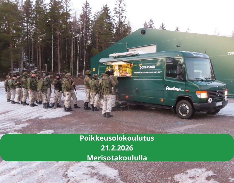 Sotilaskotiauto palvelee varusmiehiä talvella